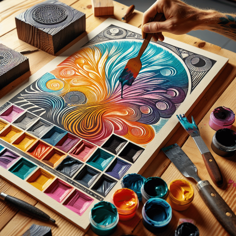 Mixing Color Inks for Vibrant Linocut Prints