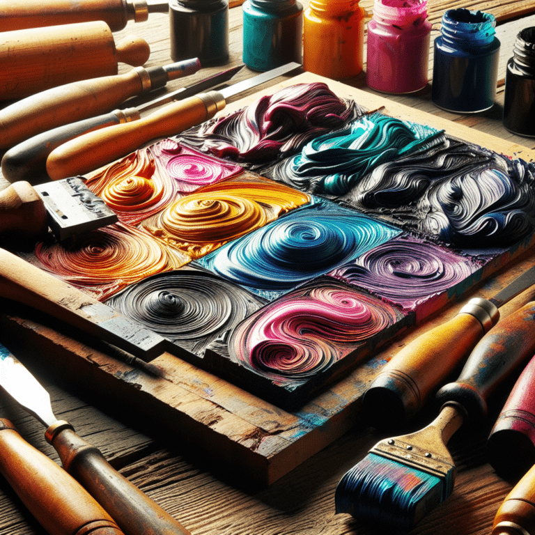 Using Palette Knives for Linocut Ink