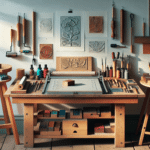 Printing Bench Setup for Linocut