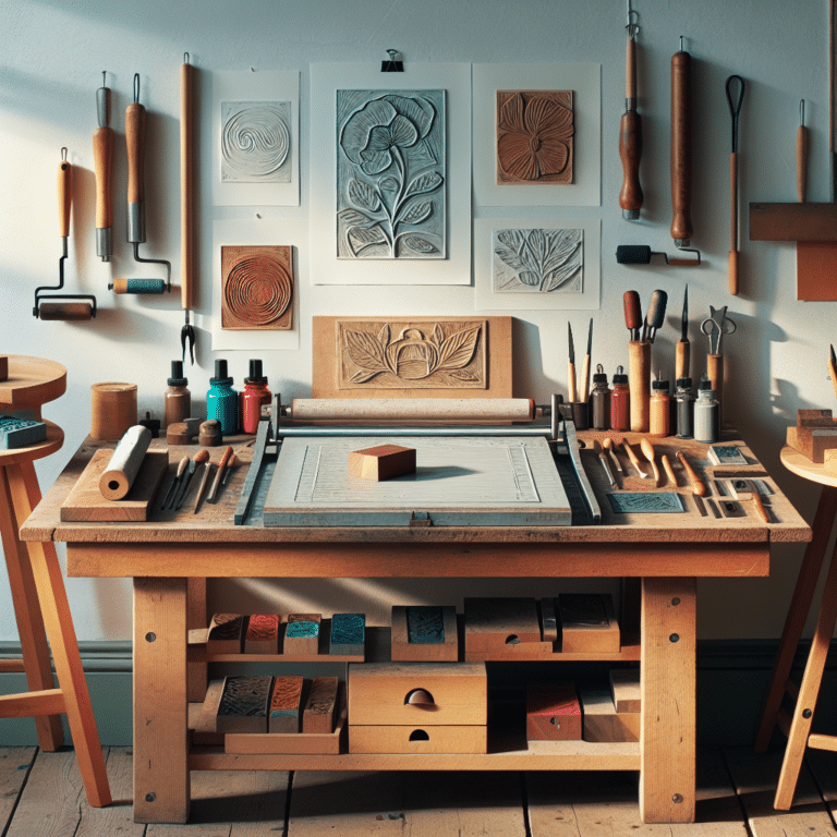 Printing Bench Setup for Linocut