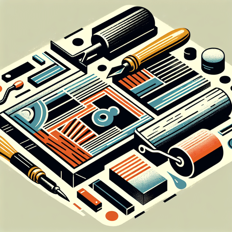 Abstract Linocut Print Projects