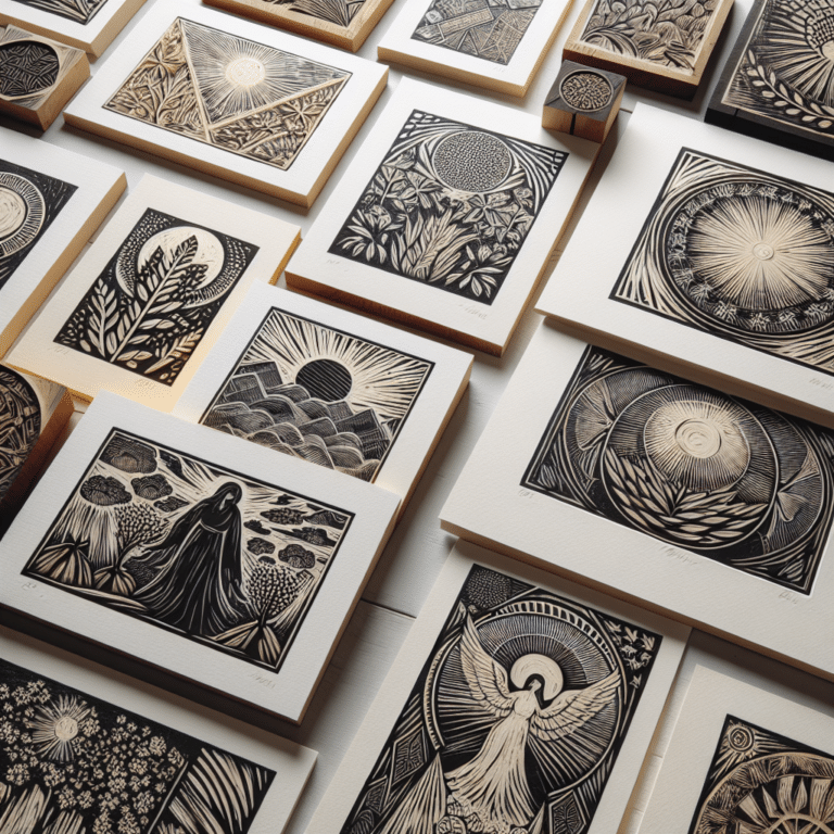 Themed Linocut Prints for Home Decor