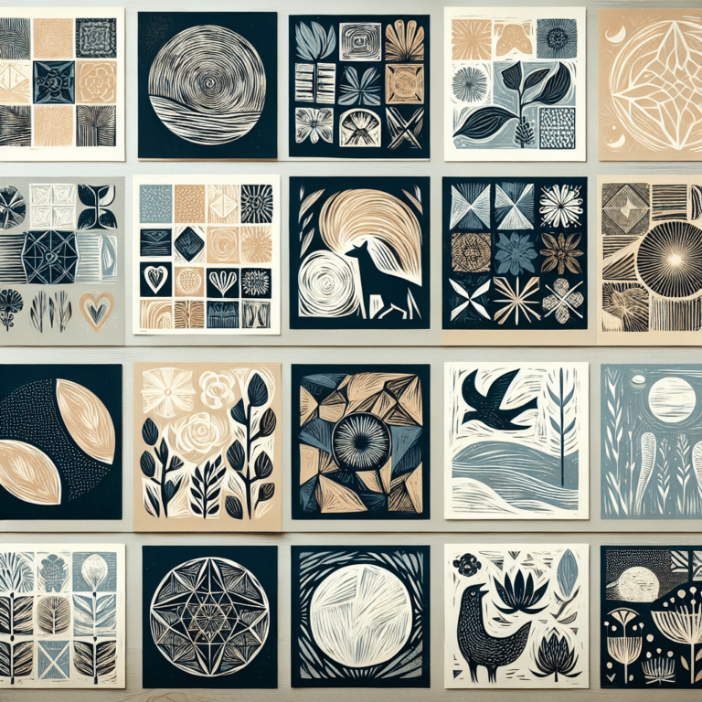 Themed Linocut Prints for Home Decor