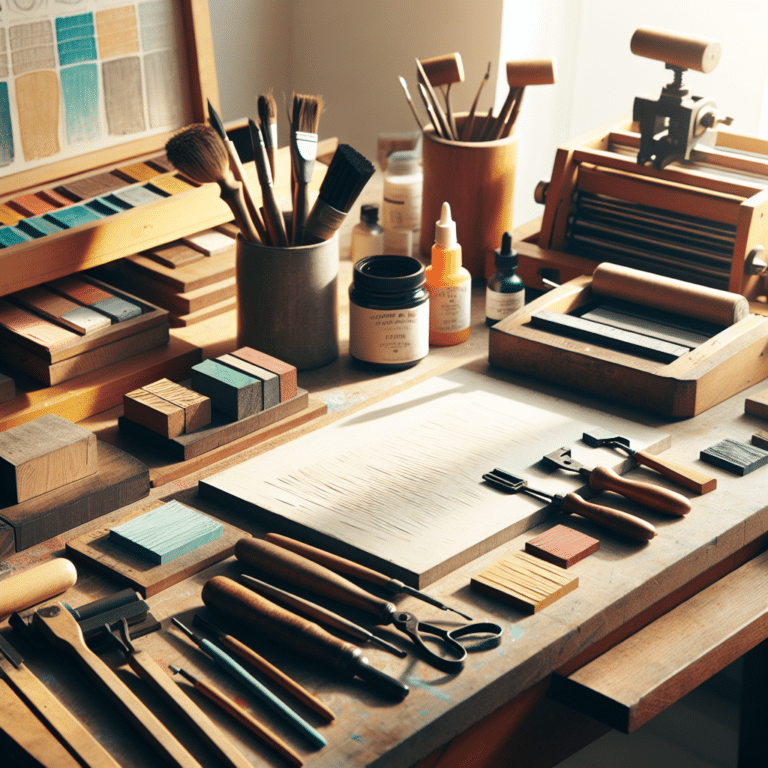Printing Bench Setup for Linocut