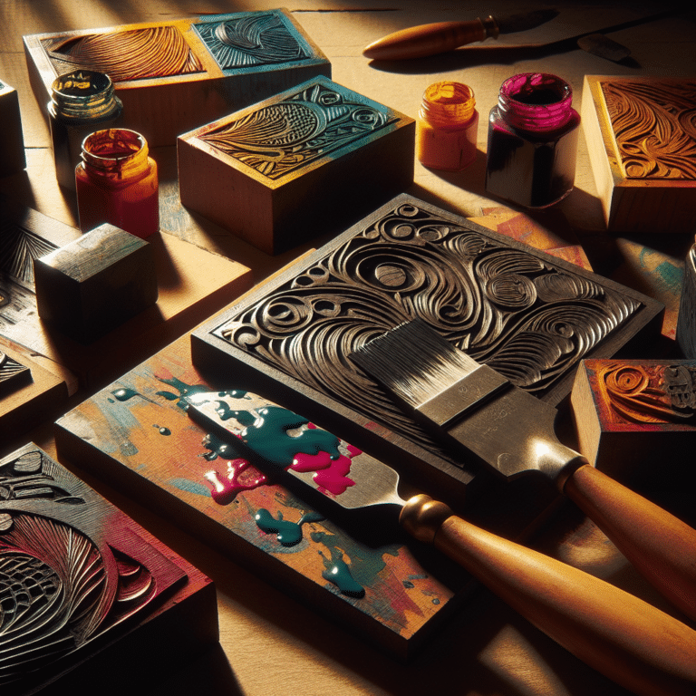 Using Palette Knives for Linocut Ink